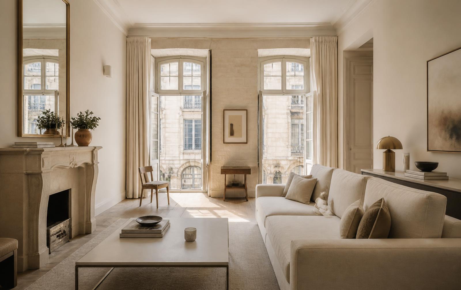 Intérieur bordelais élégant géré par Harmonie Conciergerie